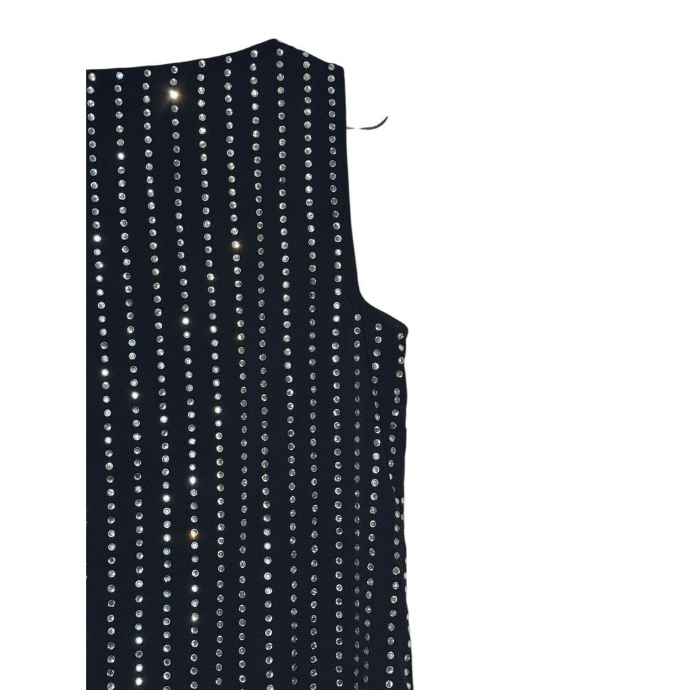 Susana Monaco Womens Dress Midi Back Side Zip Beaded Sleeveless V-Neck Medium - Picture 8 of 10